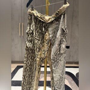 Zara Snake Print Pants - Black, Gray, Cream